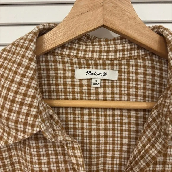 Madewell Crinkle Slim Button-Up Shirt in Plaid - Picture 6 of 6